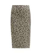 Matchesfashion.com Givenchy - Leopard Jacquard Pencil Skirt - Womens - Black Multi