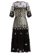 Matchesfashion.com Temperley London - Starlet Sequinned Tulle And Chiffon Dress - Womens - Black Multi