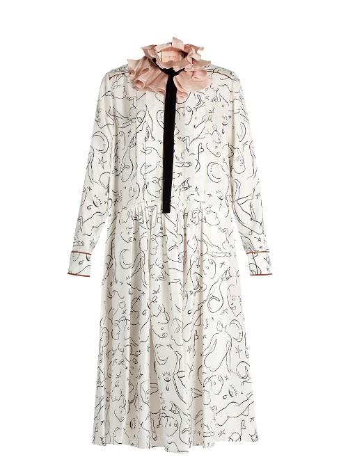Roksanda Belvoir Silk-twill Midi Dress