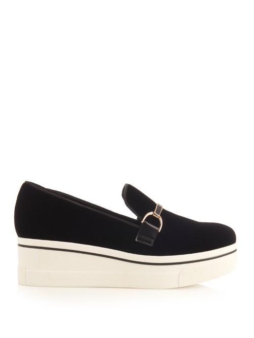 Stella Mccartney Binx Velvet Flatform Loafers
