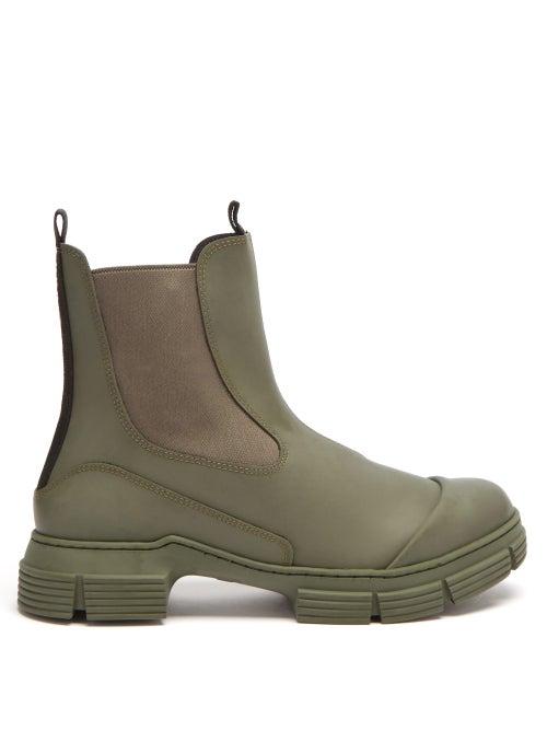 Matchesfashion.com Ganni - Chunky Recycled-rubber Chelsea Boots - Womens - Khaki