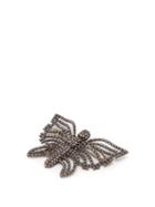 Matchesfashion.com Gucci - Butterfly Crystal-embellished Hair Clip - Womens - Silver
