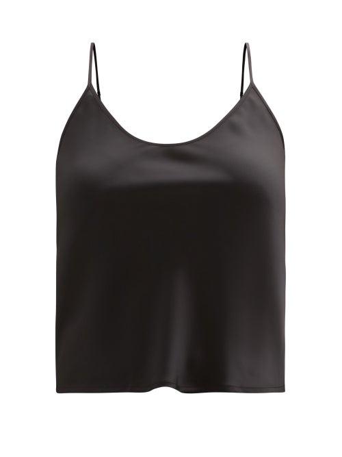 Ladies Lingerie La Perla - Scoop-neck Silk-satin Cami Top - Womens - Black