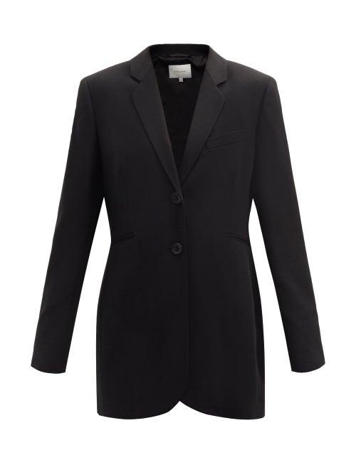 Matchesfashion.com La Collection - Valentina Single-breasted Wool Longline Jacket - Womens - Black