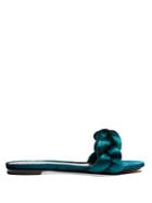 Marco De Vincenzo Plaited Velvet Slides