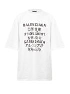 Matchesfashion.com Balenciaga - Language-print Jersey T-shirt - Mens - White Black