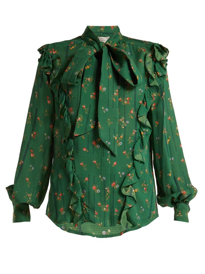 Preen By Thornton Bregazzi Lana Floral-print Silk Blouse