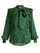 Preen By Thornton Bregazzi Lana Floral-print Silk Blouse
