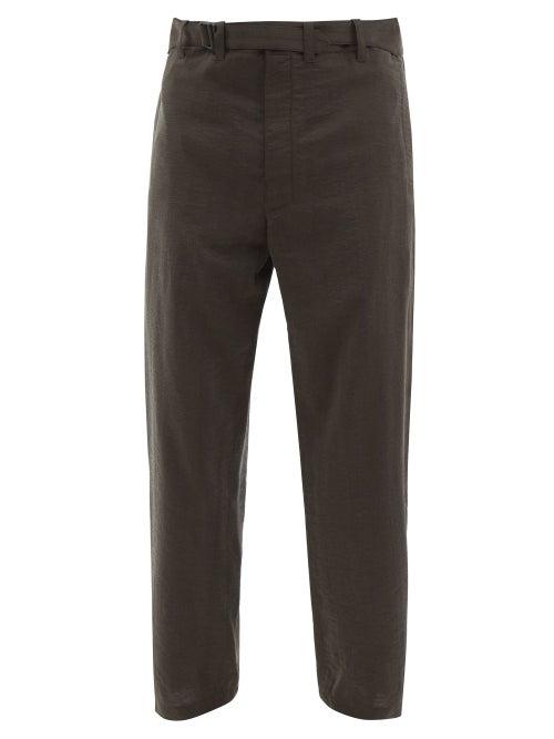 Lemaire - Belted Silk-blend Trousers - Mens - Black