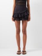 Charo Ruiz - Fera Ruffled Cotton-blend Mini Skirt - Womens - Black