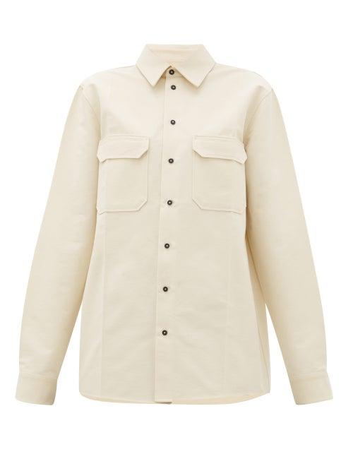 Matchesfashion.com Jil Sander - Pleated Cotton-twill Shirt - Womens - Beige