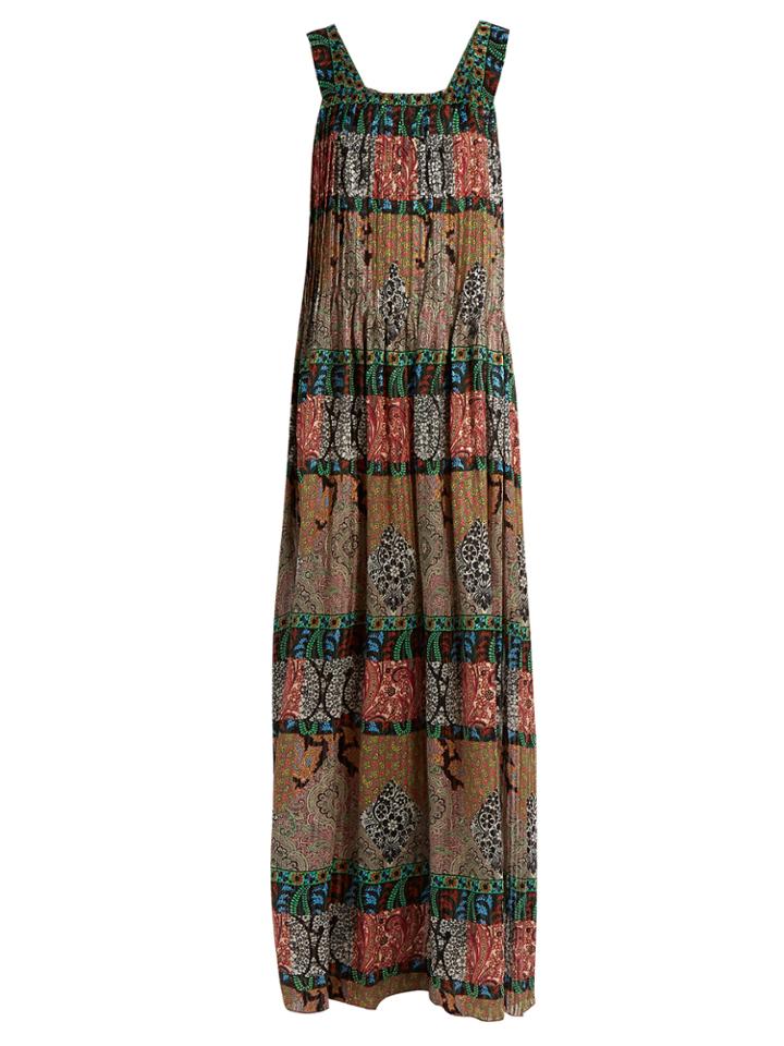 Oscar De La Renta Paisley-print Silk-satin Gown