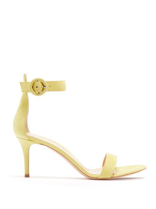 Matchesfashion.com Gianvito Rossi - Portofino 70 Suede Sandals - Womens - Yellow