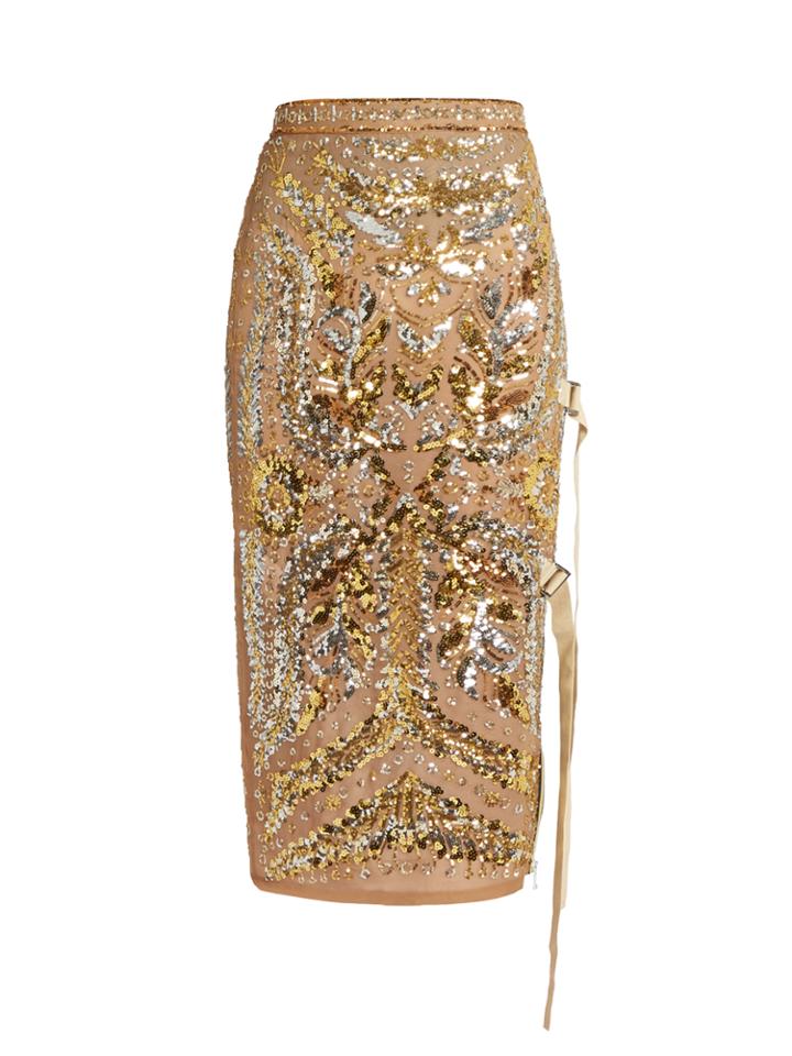 No. 21 Sequin-embellished Pencil Skirt