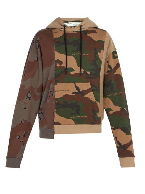 Matchesfashion.com Off-white - Camouflage Print Hooded Sweatshirt - Mens - Khaki