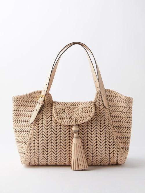 Anya Hindmarch - Neeson Tassel Woven-leather Tote Bag - Womens - Cream