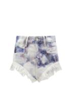 Matchesfashion.com Isabel Marant - Eneida High-rise Tie-dye Denim Shorts - Womens - Blue White