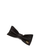 Matchesfashion.com Hillier Bartley - Logo Embroidered Satin Bow Hair Clip - Womens - Black