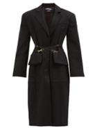 Jacquemus - Soco Belted Wool-blend Twill Coat - Womens - Black