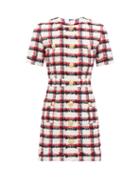 Matchesfashion.com Balmain - Check Wool-blend Tweed Mini Dress - Womens - Red Multi