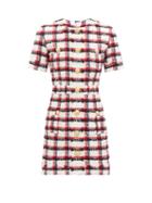 Matchesfashion.com Balmain - Check Wool-blend Tweed Mini Dress - Womens - Red Multi