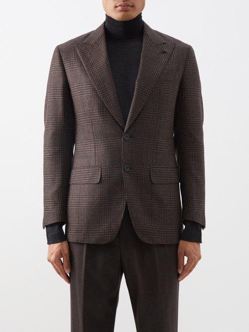 Thom Sweeney - Checked Wool-blend Tweed Blazer - Mens - Brown