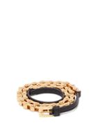 Matchesfashion.com Burberry - Leather Trimmed Bicycle Chain Belt - Womens - Black