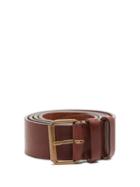 Matchesfashion.com Ami - Wide Patina Leather Belt - Mens - Brown