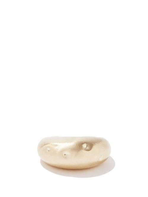 Lauren Rubinski - Hammered 14kt Gold Dome Ring - Womens - Yellow Gold