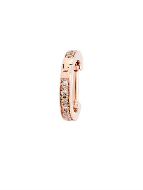 Elise Dray Diamond & Pink-gold Mini Hoop Earring