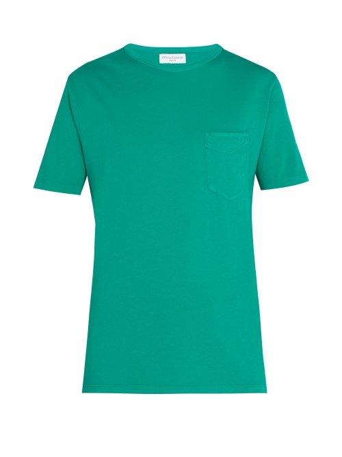 Matchesfashion.com Officine Gnrale - Crew Neck Cotton T Shirt - Mens - Green