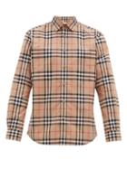 Matchesfashion.com Burberry - Caxton Checked Cotton-poplin Shirt - Mens - Beige Multi