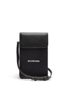 Matchesfashion.com Balenciaga - Logo-print Grained-leather Cardholder - Mens - Black