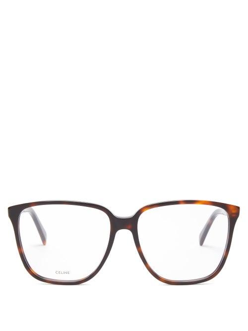Matchesfashion.com Celine Eyewear - Oversized Tortoiseshell-effect Acetate Glasses - Womens - Tortoiseshell