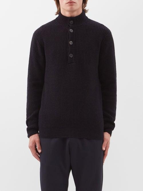 Iris Von Arnim - Connor Ribbed-cashmere Sweater - Mens - Navy