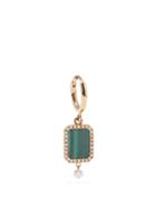 Persee - Octagon Diamond, Malachite & 18kt Gold Earring - Womens - Yellow Gold