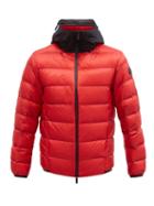 Matchesfashion.com Moncler - Provins Contrast-hood Quilted Down Coat - Mens - Red