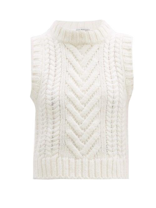Matchesfashion.com Cecilie Bahnsen - Madelyn Cable-knit Sleeveless Sweater - Womens - Ivory