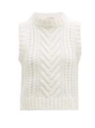 Matchesfashion.com Cecilie Bahnsen - Madelyn Cable-knit Sleeveless Sweater - Womens - Ivory