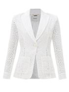 Erdem - Lilith Broderie-anglaise Cotton-blend Suit Jacket - Womens - White