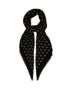 Matchesfashion.com Saint Laurent - Bandana Print Wool Scarf - Mens - Black