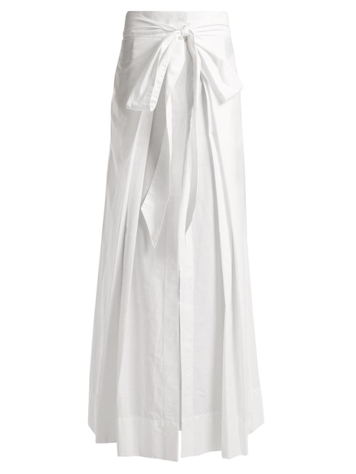 Kalita Avedon Pleated Tie-waist Cotton Skirt