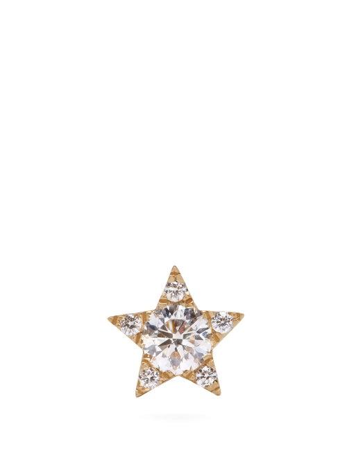 Matchesfashion.com Maria Tash - Star 18kt Gold & Diamond Single Earring - Womens - Gold