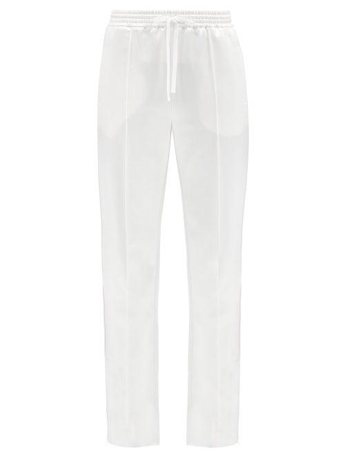 Chlo - Drawstring Wool-blend Satin Trousers - Womens - White