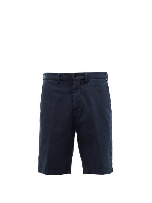 Brunello Cucinelli - Garment-dyed Cotton-twill Shorts - Mens - Navy