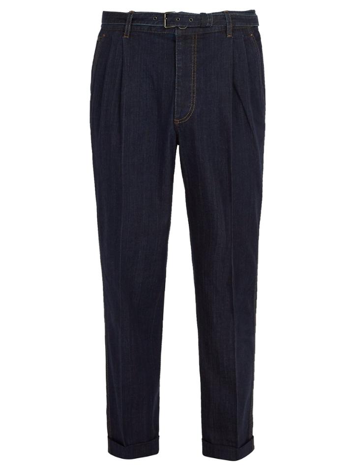 Prada Pleated Belted Jeans