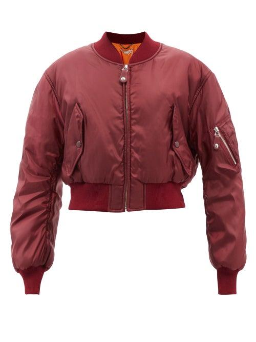Stella Mccartney - Vina Cropped Bomber Jacket - Womens - Burgundy