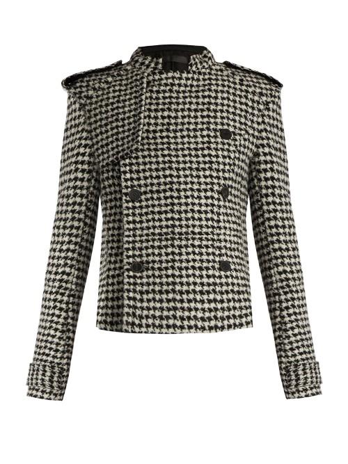 Haider Ackermann Raw-edge Hound's-tooth Wool-blend Jacket