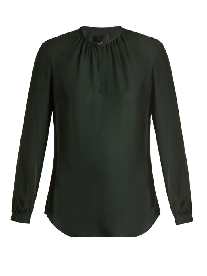 Nili Lotan Olivia Semi-sheer Silk-chiffon Blouse