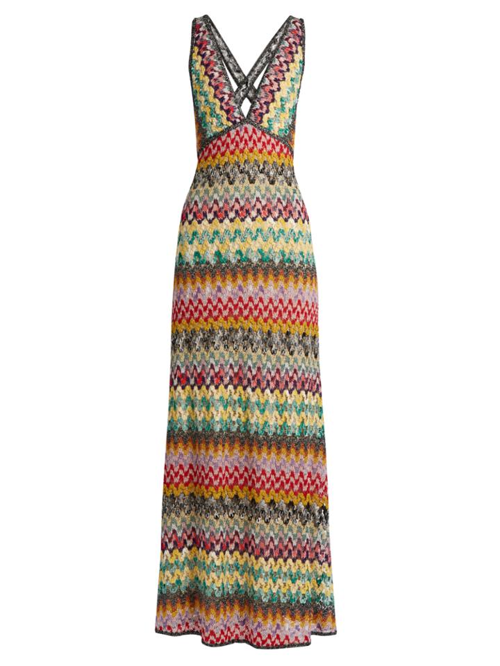 Missoni Deep V-neck Crochet-knit Gown